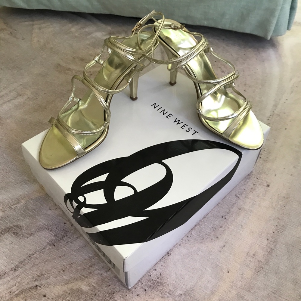 Nine West strappy shoes- Light Gold size 7 1/2